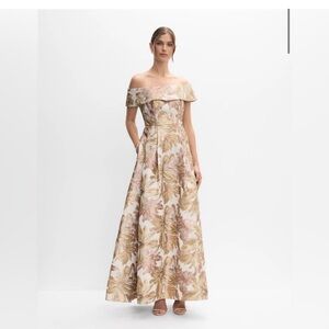 Alex Evenings Metallic Floral Gown Size 10